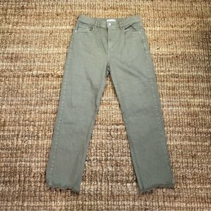 LOFT STRAIGHT LEG GREEN JEAN FRAYED HEM